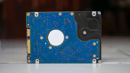 Close up of the external hard drive on the tableの写真素材