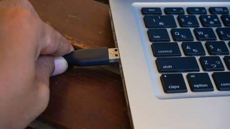 Close up laptop keyboardの写真素材