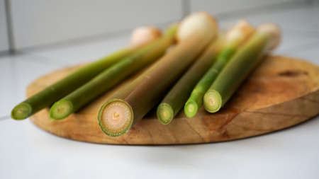 Close up of vegetables on a cutting boardの写真素材