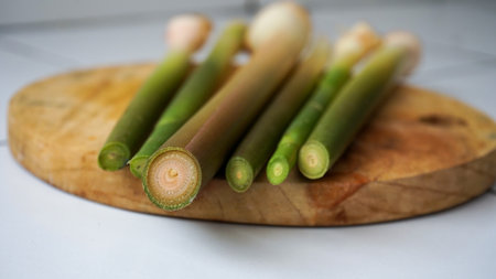 Close up of fruits and vegetables on the tableの写真素材