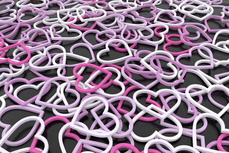 Hearts background. 3D rendering.