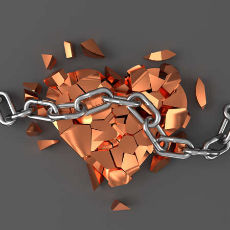 Broken heart. 3D rendering.の写真素材