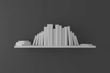 Bookshelf on the wall. 3D rendering.の写真素材