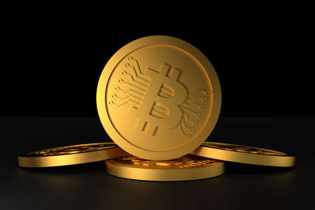 Bitcoin. 3D rendering.