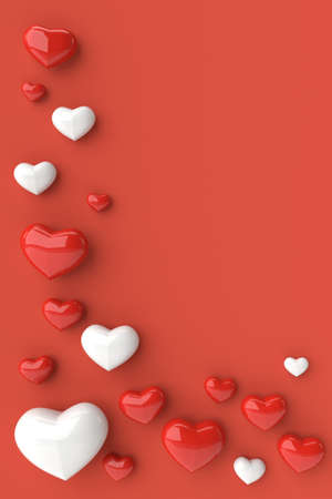Hearts background. 3D rendering.の写真素材