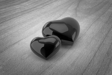 Couple hearts. 3D rendering.の写真素材