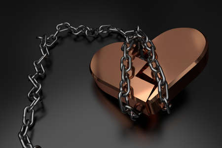 Broken heart. 3D rendering.の写真素材