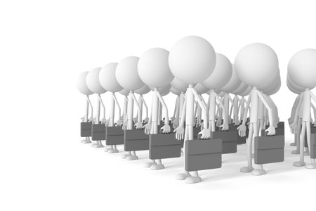 The row of businessman. 3D rendering.の写真素材