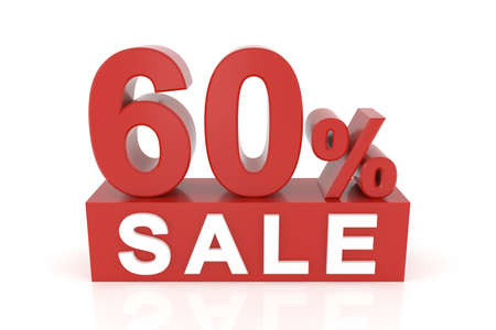 Sixty percent sale. 3D rendering.の写真素材