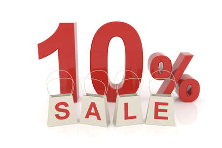 Ten percent sale. 3D rendering.の写真素材