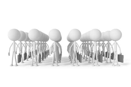 The row of businessman. 3D rendering.の写真素材
