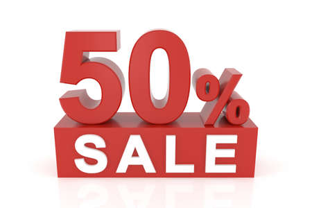 Fifty percent sale. 3D rendering.の写真素材