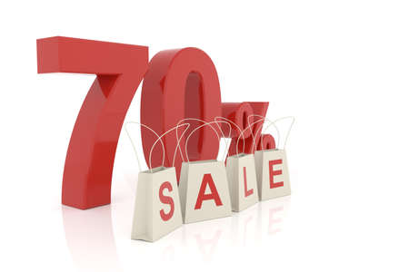Seventy percent sale. 3D rendering.の写真素材