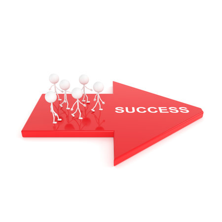 Peoples going to success way. 3D rendering.の写真素材