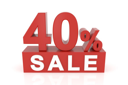 Forty percent sale. 3D rendering.の写真素材