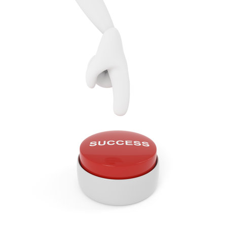 Success button. 3D rendering.
