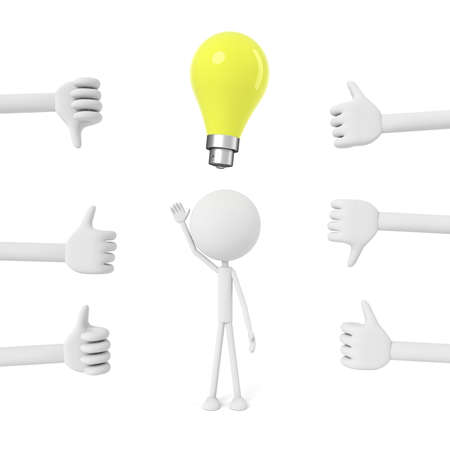 People model and have ideas concept. 3D rendering.の写真素材