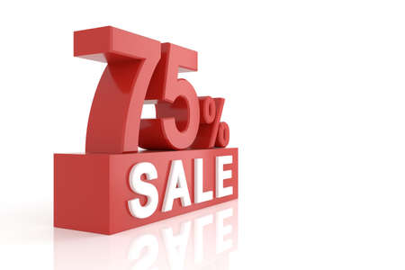 Seventy five percent sale. 3D rendering.の写真素材