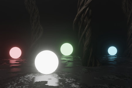Abstract background of Sci-fi scene. 3D rendering.の写真素材