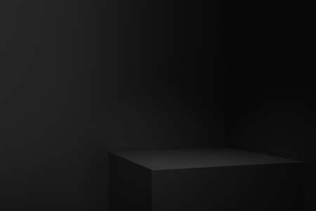 Product stand design with darkness concepts. 3D rendering.の写真素材