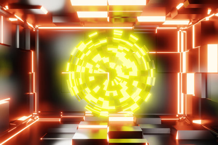 Sci-fi scene design. 3D rendering.の写真素材