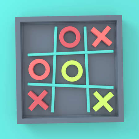 Tic Tac Toe game. 3D rendering.の写真素材