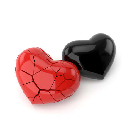 Heart model with heartbroken concepts. 3D rendering.の写真素材