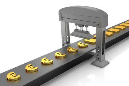 Money making machine. 3D rendering.の写真素材