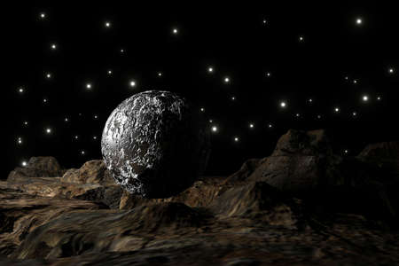 Sci-fi scene design. 3D rendering.