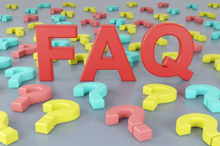 Frequently asked questions (FAQ). 3D rendering.の写真素材