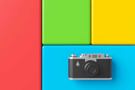 Abstract background of retro camera. 3D rendering.の写真素材