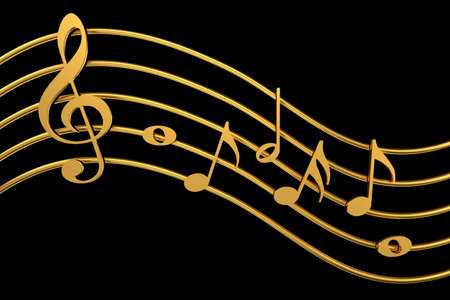 Treble clef and music notation. 3D rendering.の写真素材