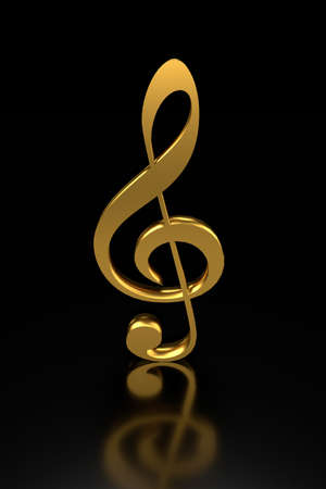 Treble clef. 3D rendering.の写真素材