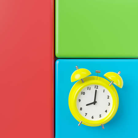 Abstract background of alarm clock. 3D rendering.