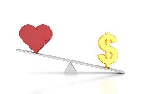 Money and love. 3D rendering.の写真素材