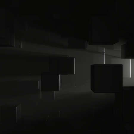 Abstract background of cube shape with flare lighting. 3D rendering.の写真素材