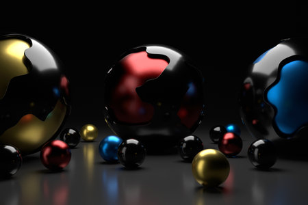 Abstract background of circle shapes. 3D rendering.の写真素材