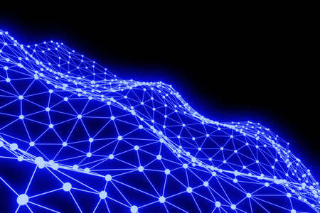 Abstract background of triangle wireframe. 3D rendering.の写真素材