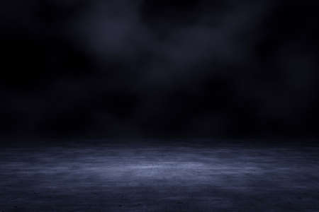 Dark scene with smoke background. 3D rendering.の写真素材