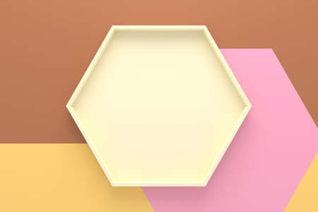 Abstract background of hexagon shape tray. 3D rendering.の写真素材