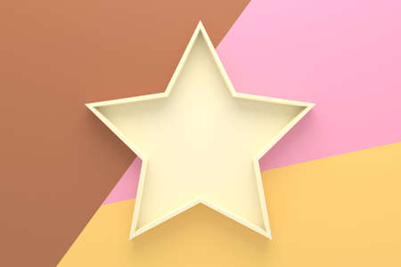 Abstract background of star shape tray. 3D rendering.の写真素材