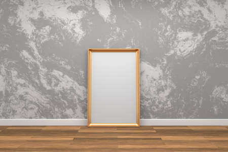 Picture frame on wall. 3D rendering.の写真素材