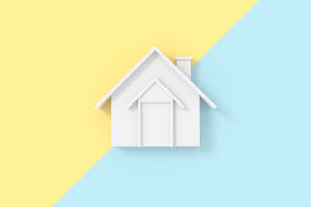 3D background design with home model.の写真素材
