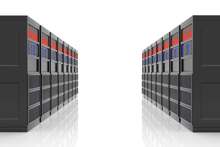 Mainframe isolated on white background. 3D rendering.の写真素材