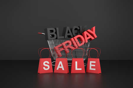 Black Friday banner design. 3D rendering.の写真素材
