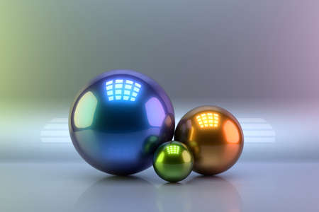 Abstract background of circle shapes. 3D wallpaper design. 3D rendering.の写真素材