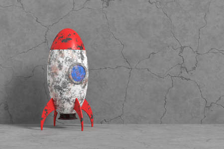 Abstract background of rusty rocket. 3D rendering.の写真素材