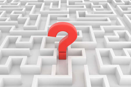 The maze with find solution concepts. 3D rendering.の写真素材