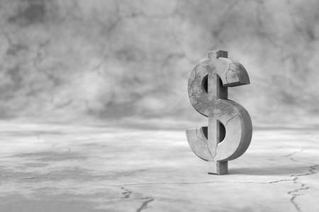 Dollar sign with the low exchange rates concept. 3D rendering.の写真素材