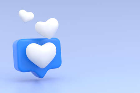 3D like icon. Social media banner design. 3D rendering.